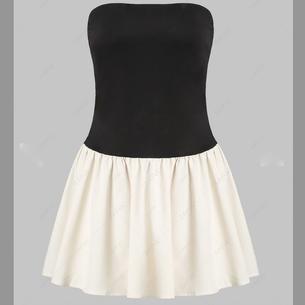 Black & White Tube Mini Party Dress - Size XS - Perfect Condition | Shein